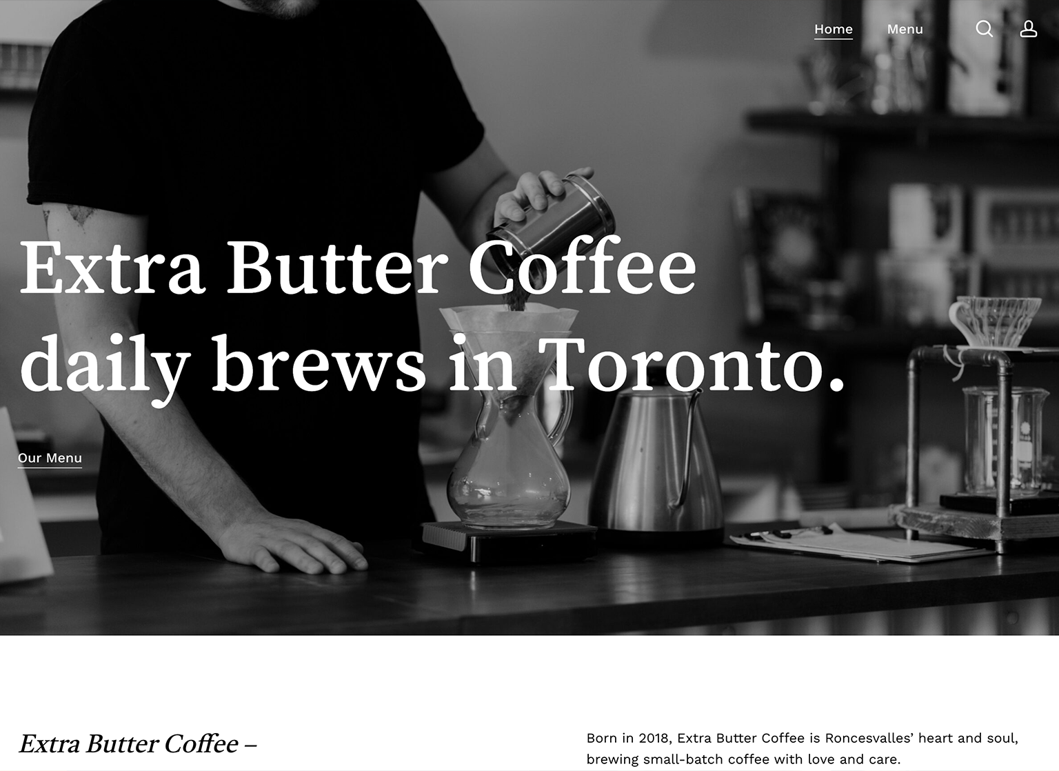 Cafe website design